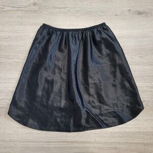 Vintage Black Satin Half Slip Skirt Elastic Waist Mini Length Small Farr‎ West